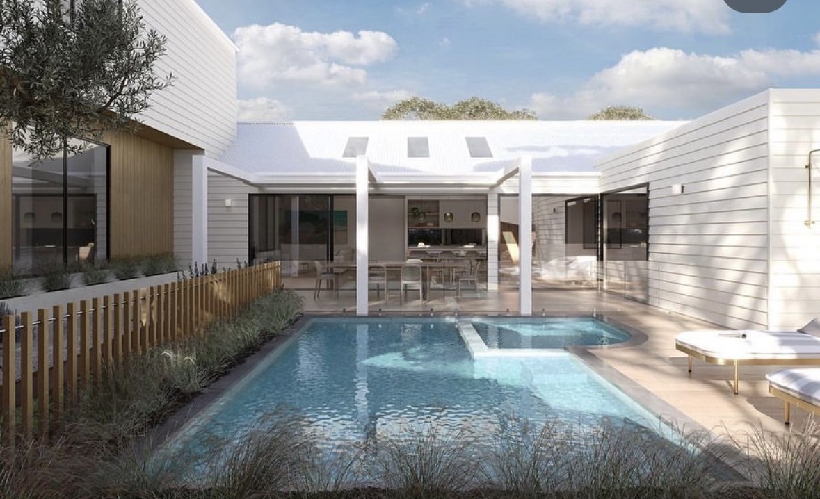 High-End Residential Exterior: Pool surrounds and exterior tiling for a high-end residential property.