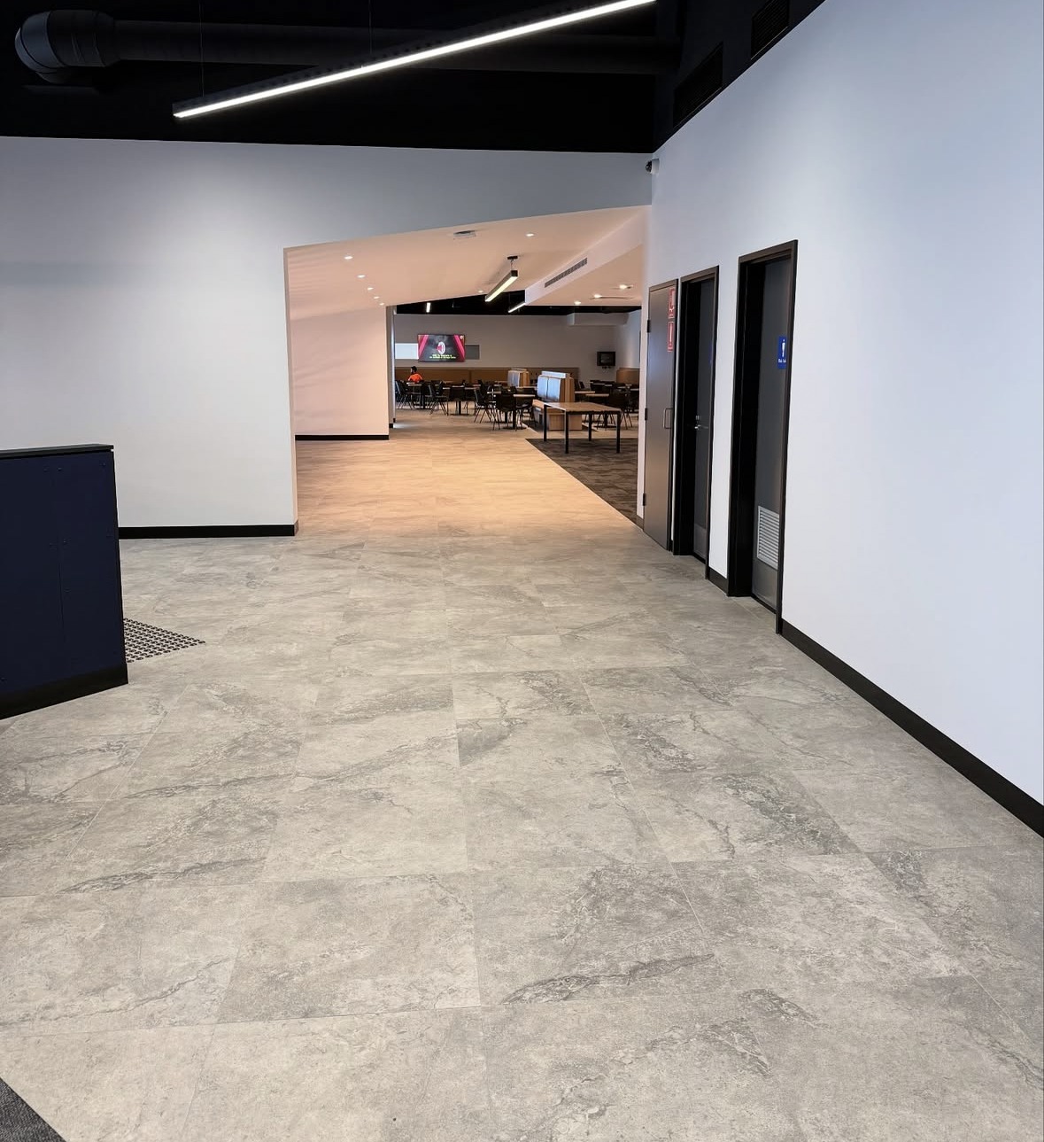 Finished large-format Scania commercial flooring